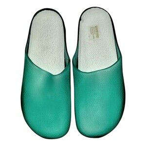 Lands End Slide Sandals Womens 8 Jade Jelly Clog Comfort Beach Bohemian Hippie